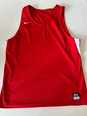 Nike XXL Red Sleeveless Basketball Jersey with White Accents